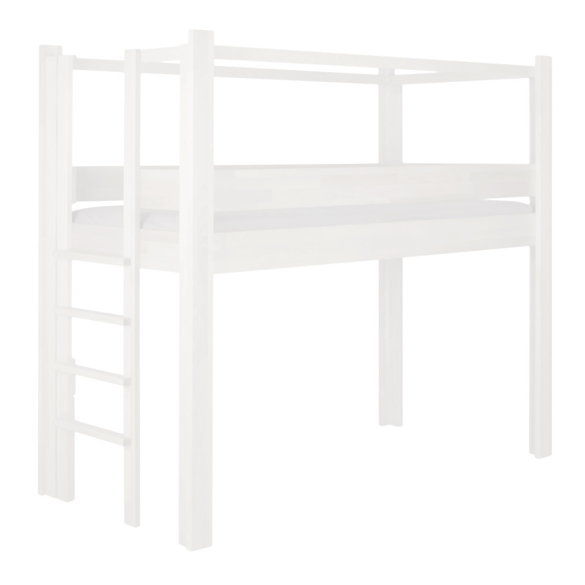 Lit évolutif 90x200cm 5 en 1 échelle latérale DESTYLE de Breuyn laqué blanc
