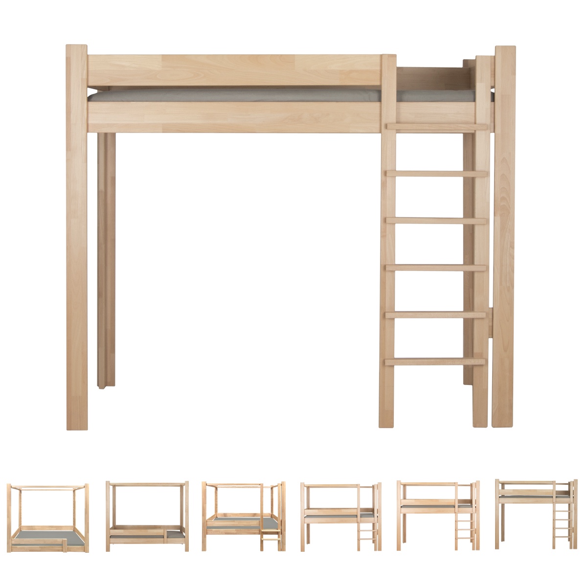 Lit évolutif 90x200cm 7 en 1 échelle frontale DESTYLE de Breuyn naturel