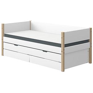 Lit gigogne-2 tiroirs 200cm NOR Flexa blanc