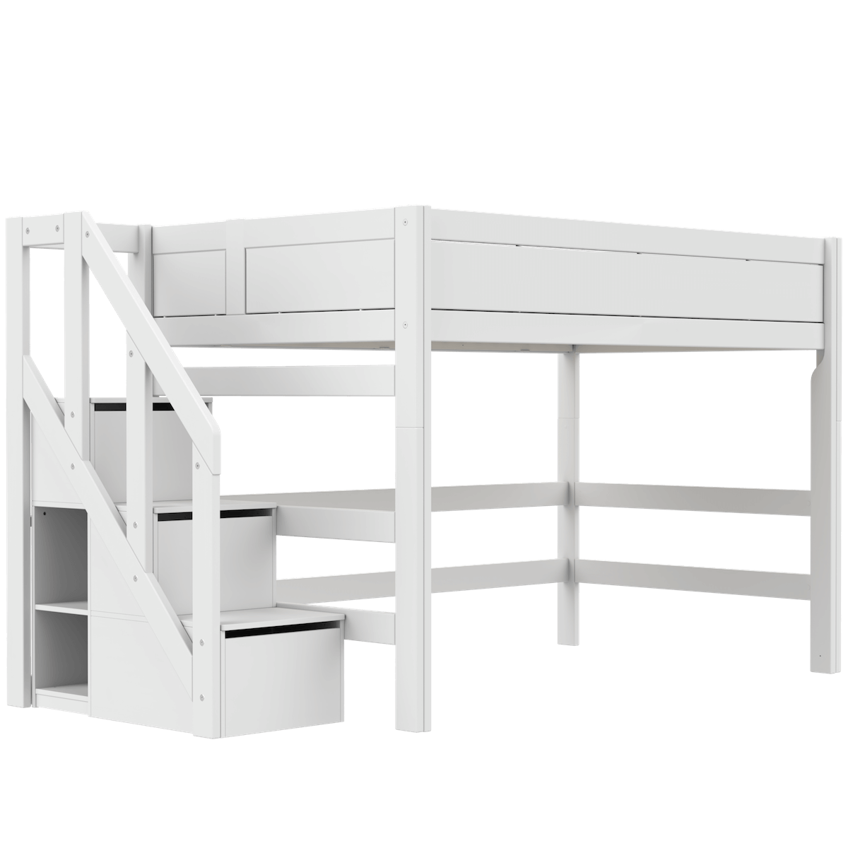 Lit haut 120x200x152cm escalier PREMIUM Lifetime white