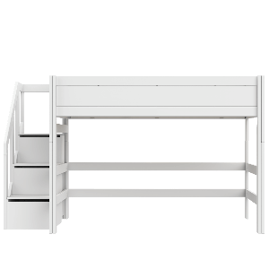 Lit haut 120x200x152cm escalier PREMIUM Lifetime white