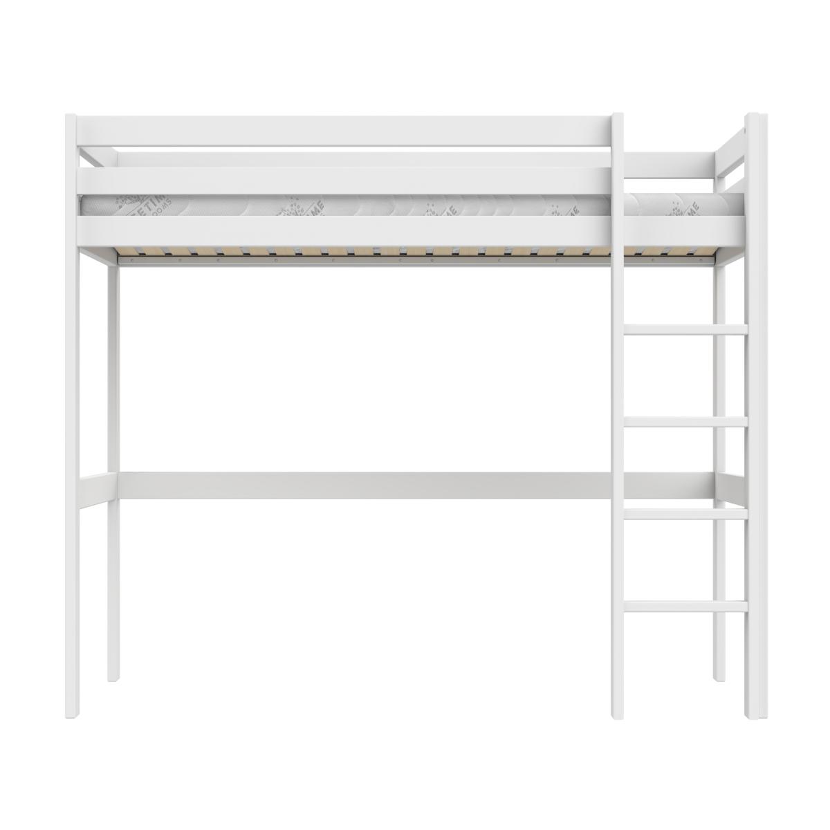 Lit haut 90x200cm ELEMENTS Lifetime blanc