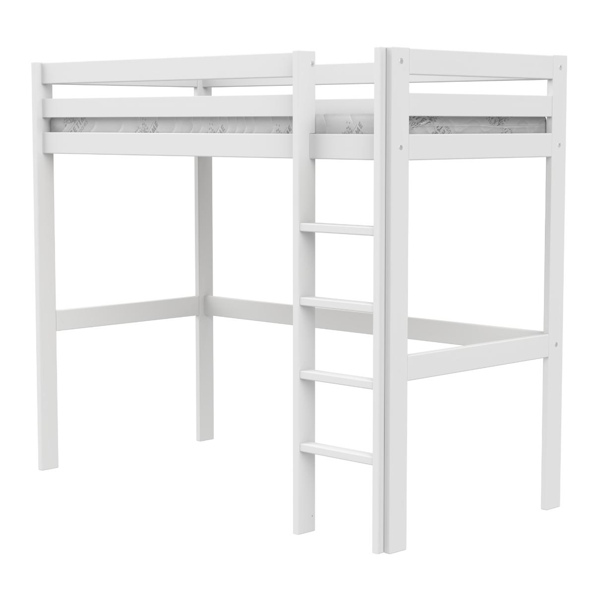 Lit haut 90x200cm ELEMENTS Lifetime blanc