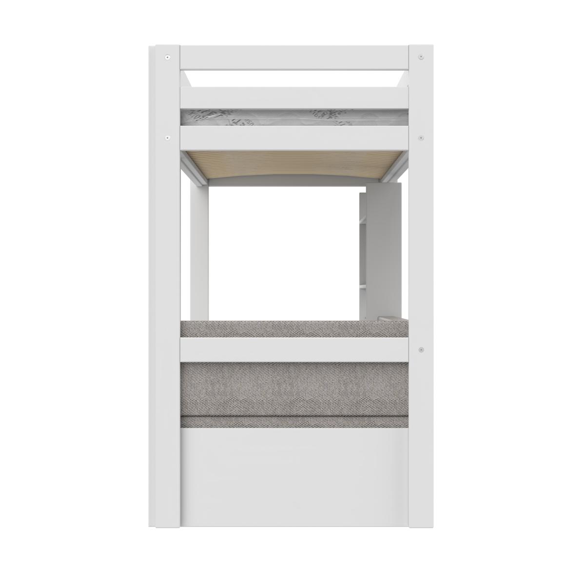 Lit haut 90x200cm ELEMENTS Study & Relax Lifetime blanc