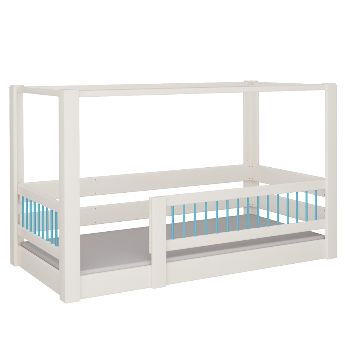 Lit Kubu baldaquin DELUXE de Breuyn blanchi-bleu