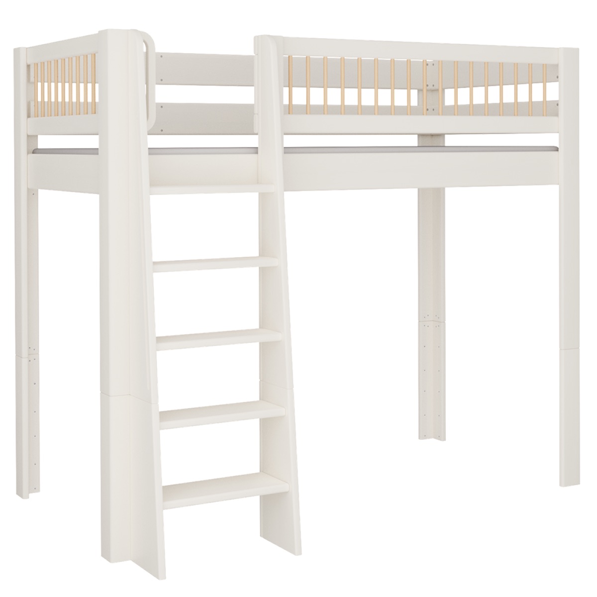 Lit Kubu mezzanine DELUXE de Breuyn blanchi-naturel
