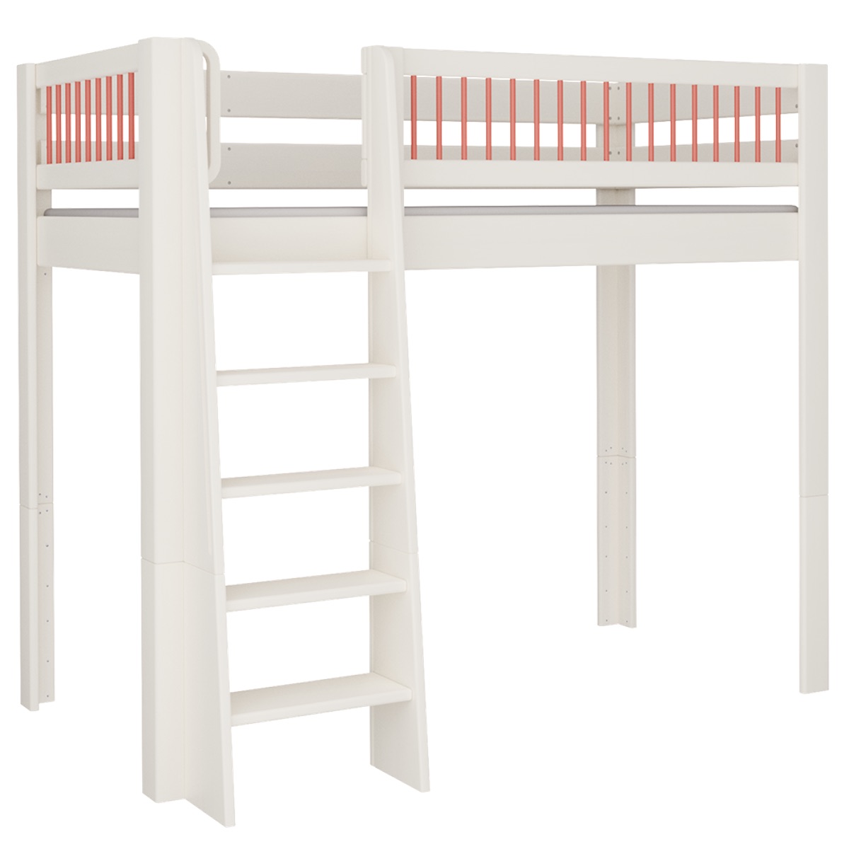 Lit Kubu mezzanine DELUXE de Breuyn blanchi-rouge