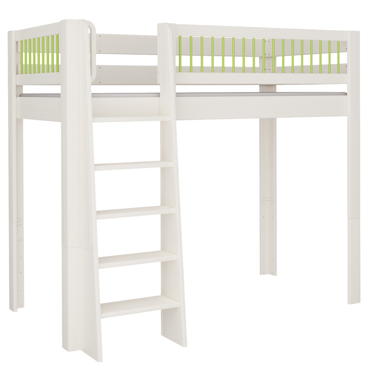Lit Kubu mezzanine DELUXE de Breuyn blanchi-vert