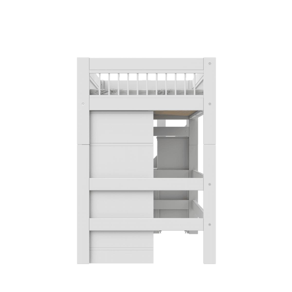 Lit mezzanine 90x200cm escalier BREEZE All-In-One DELUXE Lifetime blanc