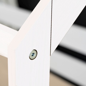 Lit mezzanine cabane KASVA hêtre laqué blanc textile de toit