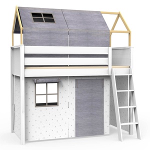 Lit mezzanine cabane KASVA textiles Bobble grey