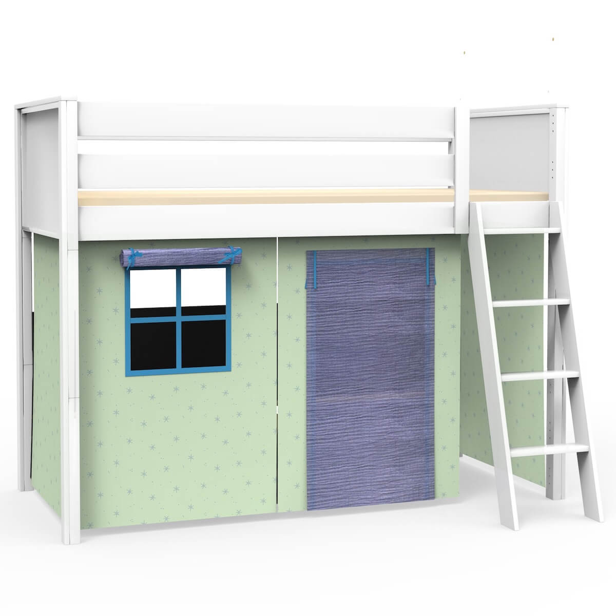 Lit mezzanine KASVA textiles Bobble green-blue