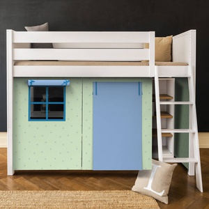 Lit mezzanine KASVA textiles Viena green-blue