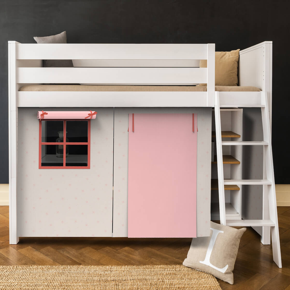 Lit mezzanine KASVA textiles Viena pink