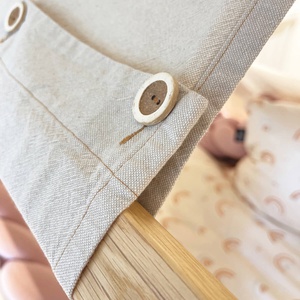 Lit mi-hauteur cabane KASVA hêtre laqué blanc-chêne huilé textile de toit
