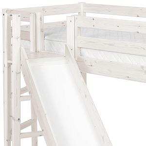 Lit mi-hauteur Classic Line 90x200 cm + plate-forme + toboggan by Flexa