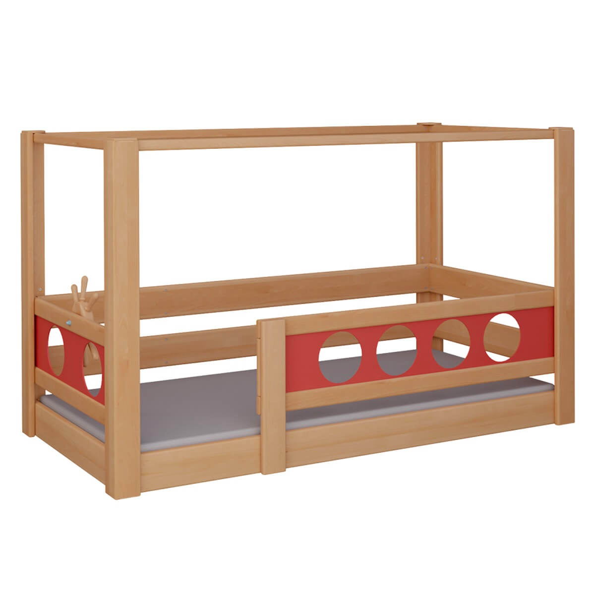 Lit Pirate baldaquin DELUXE de Breuyn naturel-rouge