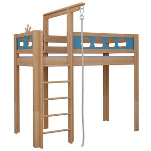 Lit Pirate mezzanine corde DELUXE de Breuyn naturel-bleu