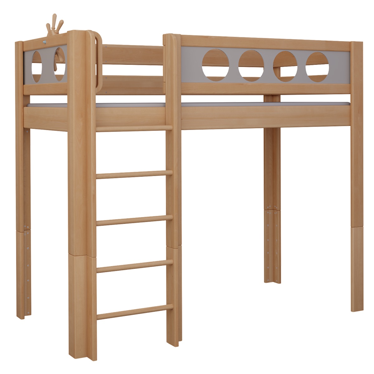 Lit Pirate mezzanine DELUXE de Breuyn naturel-gris