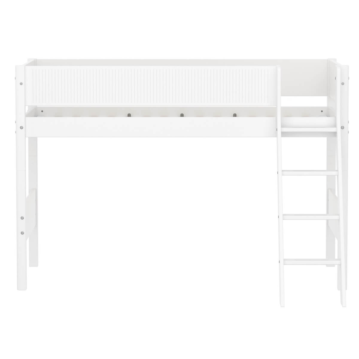 Lit semi-haut 90x200cm WHITE Flexa F.Wht.Sl.Ladder Grooves