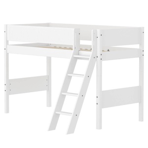 Lit semi-haut 90x200cm WHITE Flexa F.Wht.Sl.Ladder Grooves