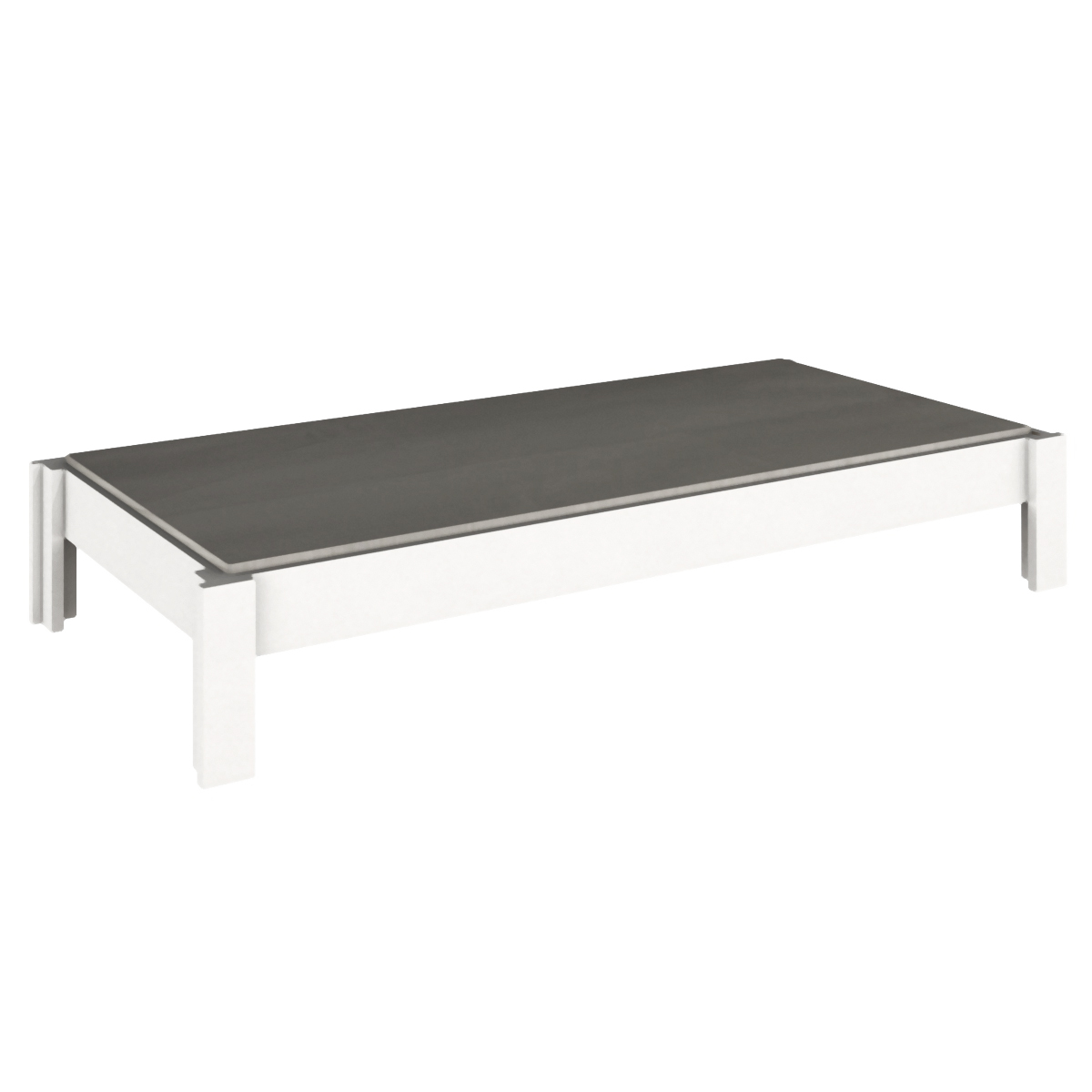 Lit simple 90x200cm DESTYLE de Breuyn laqué blanc