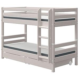 Lit superposé 90x200cm échelle droite 2 tiroirs CLASSIC grey washed