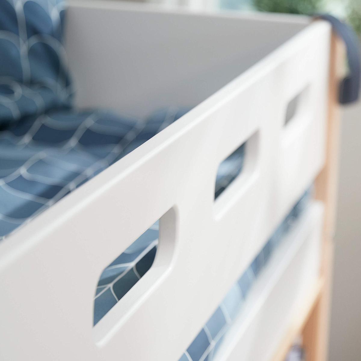 Lit surélevé 200x90cm échelle inclinée NOR Flexa chêne-blanc