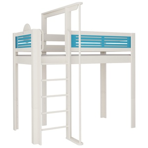 Lit Tatü mezzanine mât de descente DELUXE de Breuyn blanchi-bleu