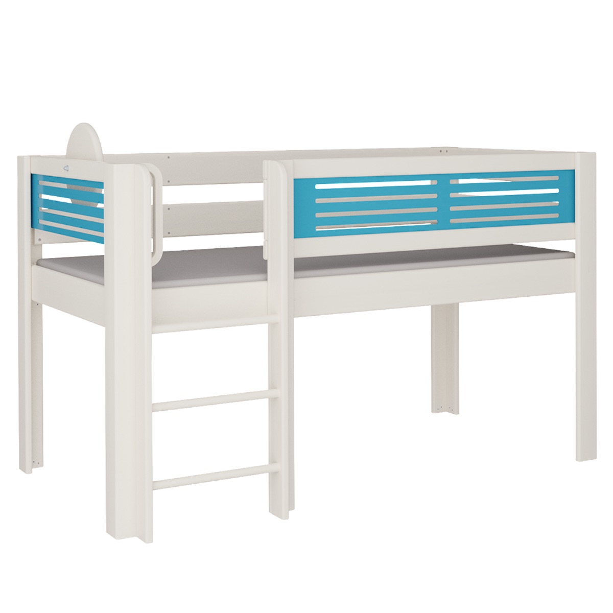Lit Tatü mi-hauteur échelle DELUXE de Breuyn blanchi-bleu