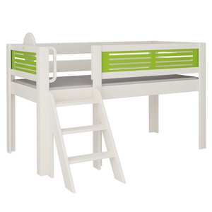 Lit Tatü mi-hauteur escalier DELUXE de Breuyn blanchi-vert