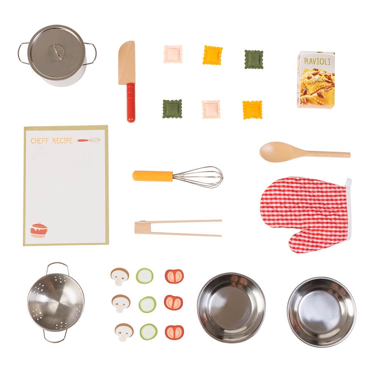 Mallette de jouets professionnelle avec 26 accessoires de chef Eurekakids