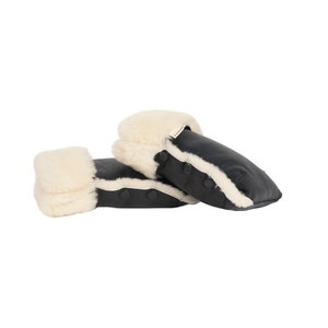 Moufles de poussette en peau de mouton Binibamba noir milk