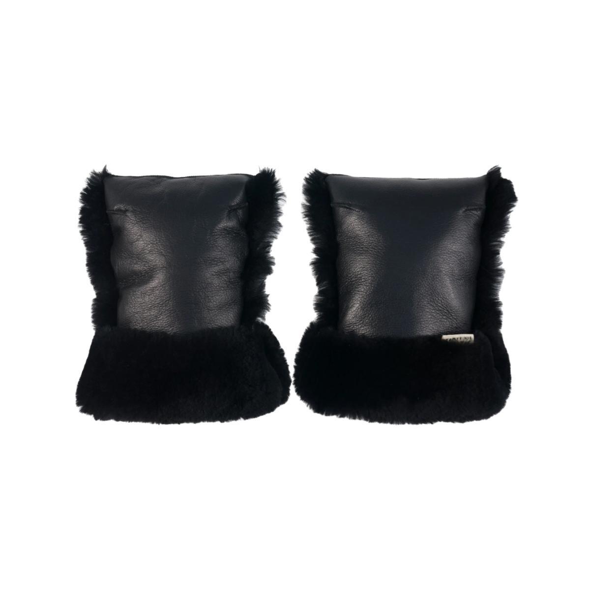 Moufles de poussette en peau de mouton Binibamba noir noir