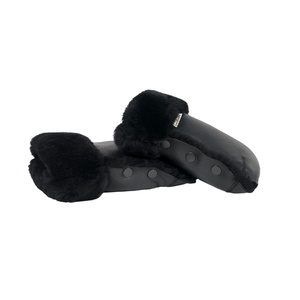 Moufles de poussette en peau de mouton Binibamba noir noir