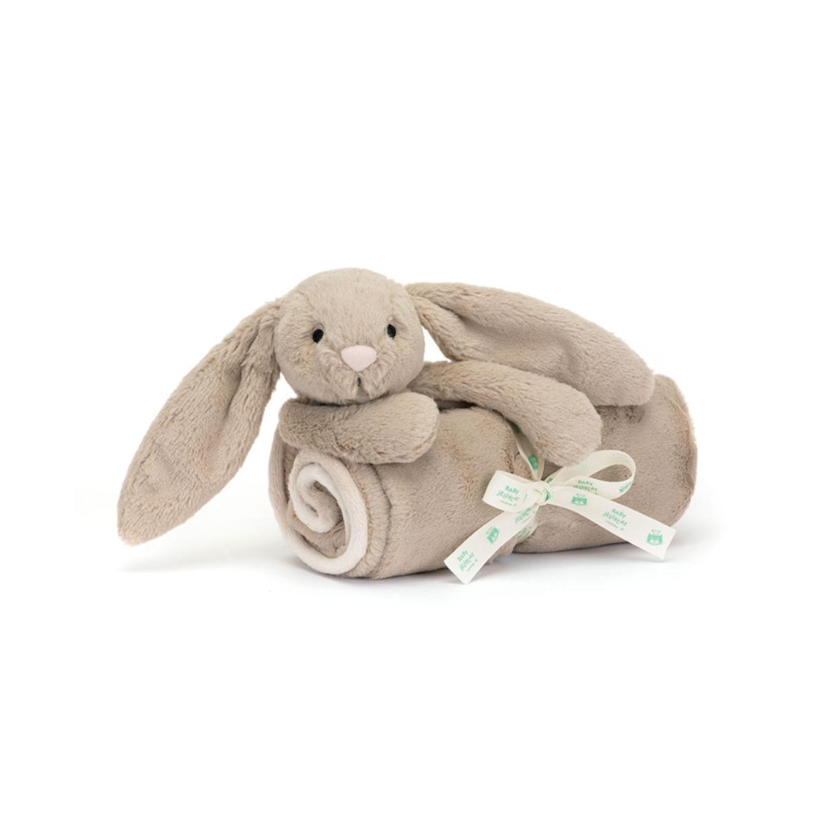 Peluche-couverture Bashful Beige Bunny Blankie Jellycat
