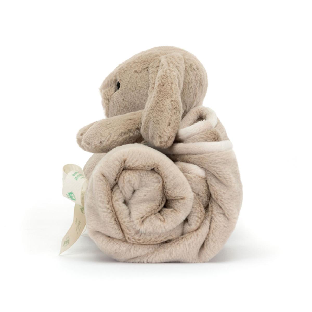 Peluche-couverture Bashful Beige Bunny Blankie Jellycat