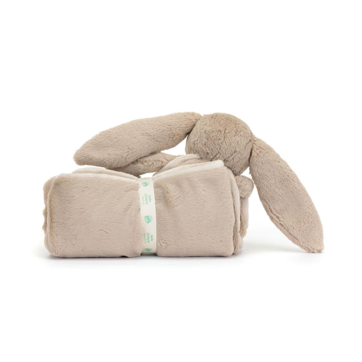 Peluche-couverture Bashful Beige Bunny Blankie Jellycat