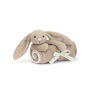 Peluche-couverture Bashful Beige Bunny Blankie Jellycat