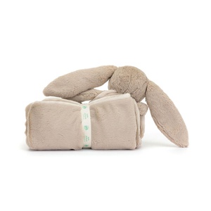 Peluche-couverture Bashful Beige Bunny Blankie Jellycat