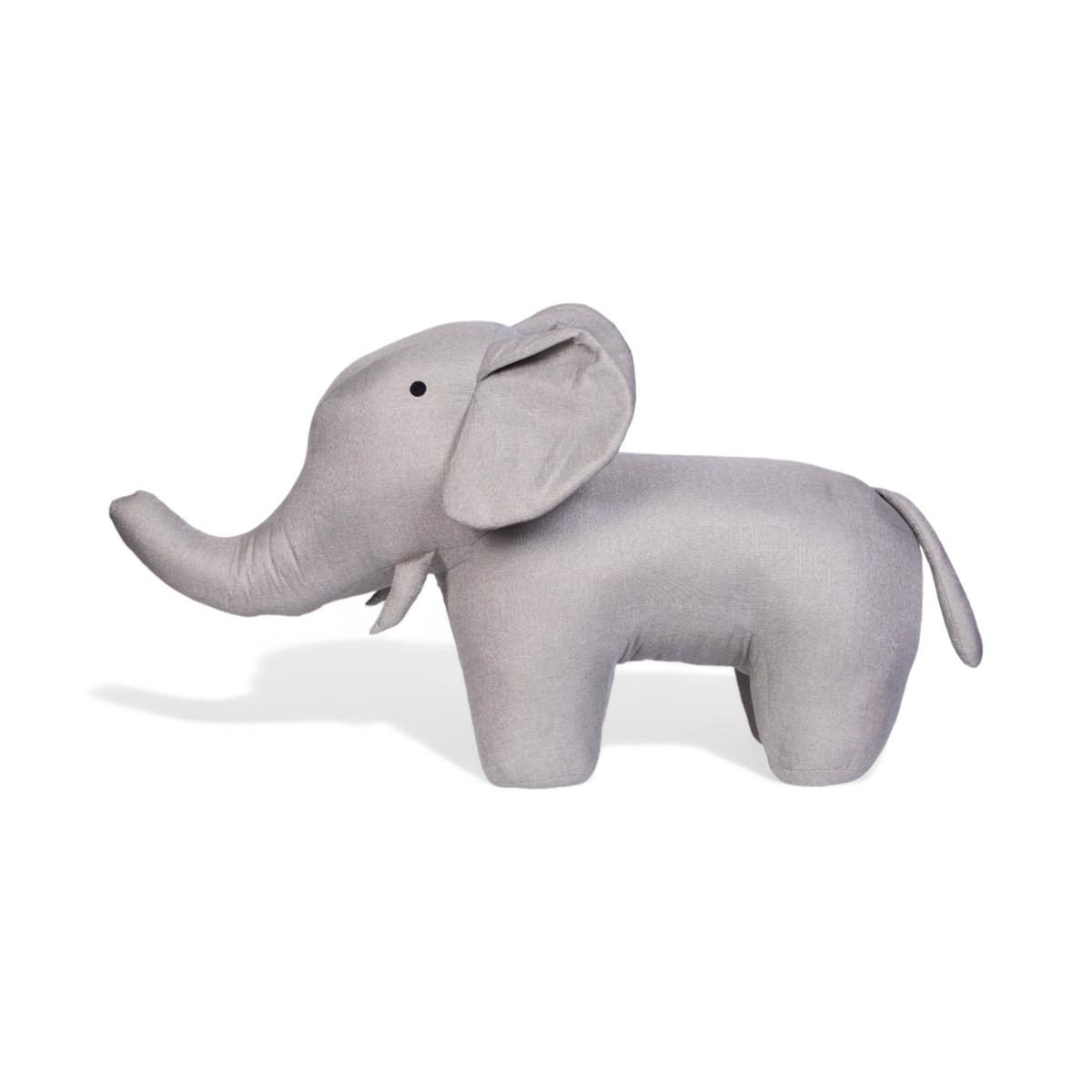 Peluche-pouf ELEPHANT linen grey Childhome