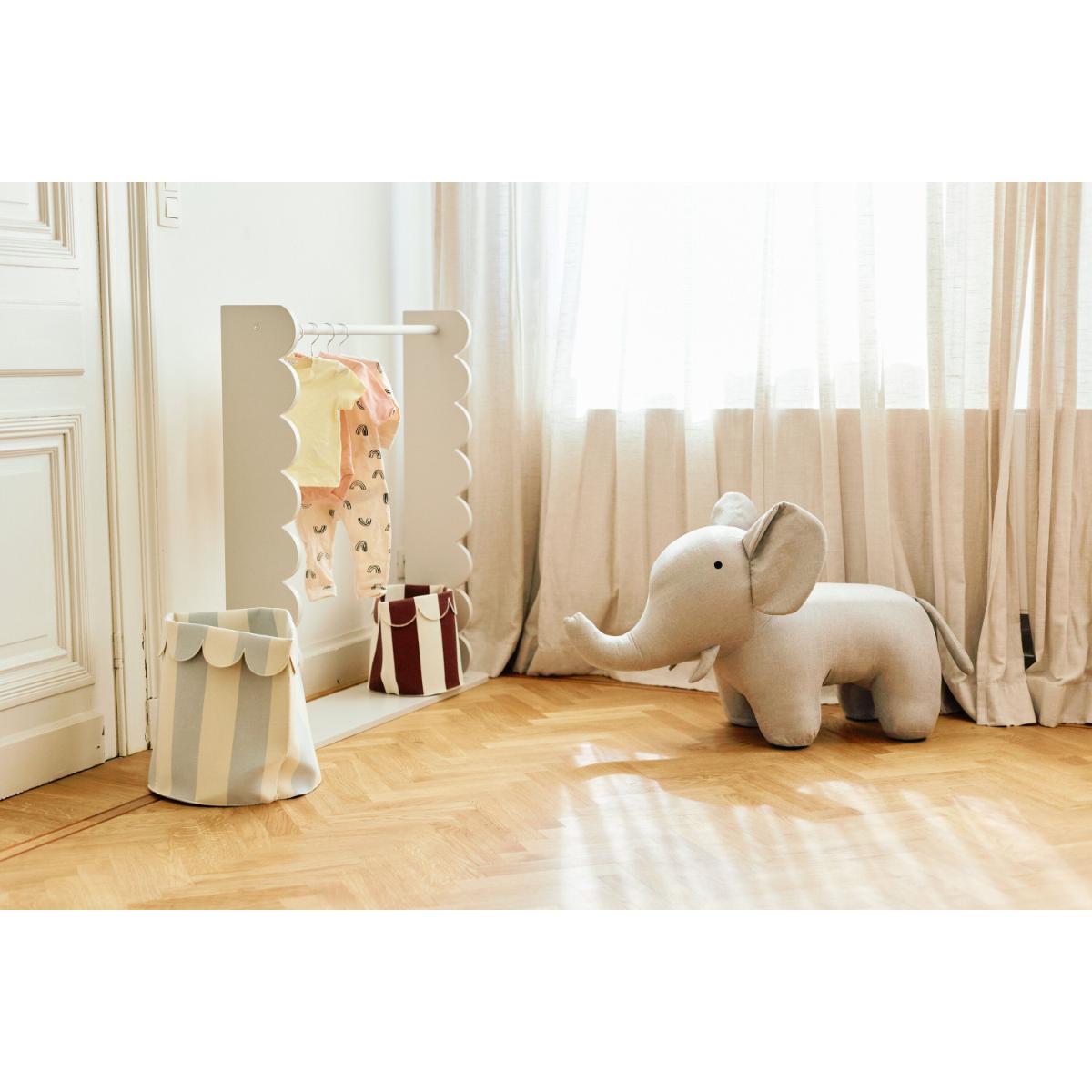 Peluche-pouf ELEPHANT linen grey Childhome