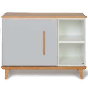Petit meuble 1 porte 2 niches NADO Retro finition hêtre manhattan grey