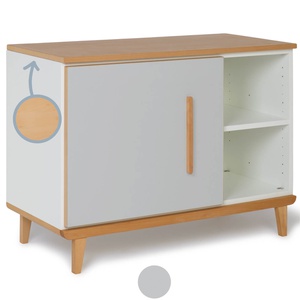 Petit meuble 1 porte 2 niches NADO Retro finition hêtre manhattan grey