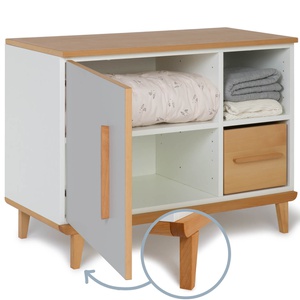 Petit meuble 1 porte 2 niches NADO Retro finition hêtre manhattan grey