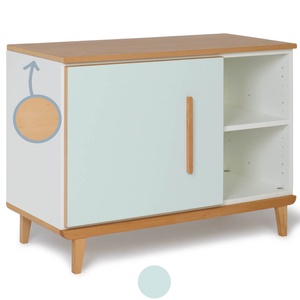 Petit meuble 1 porte 2 niches NADO Retro finition hêtre mint