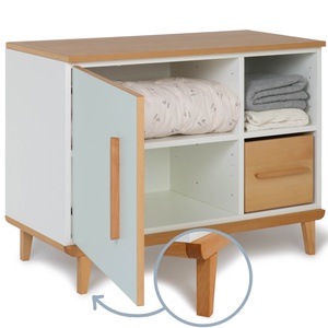 Petit meuble 1 porte 2 niches NADO Retro finition hêtre mint