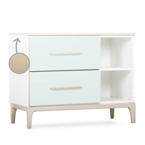 Petit meuble 2 tiroirs 2 niches NADO Curve finition frêne mint
