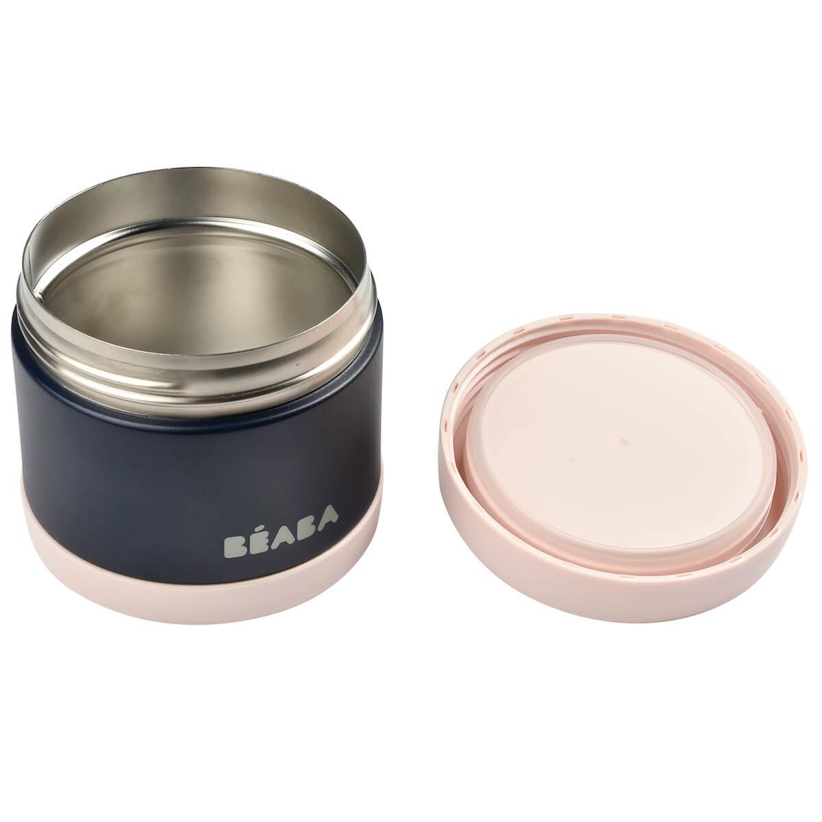 Portion inox isotherme 500ml Beaba light pink-night blue