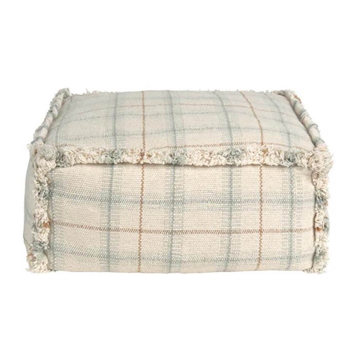 Pouf 40x40x20cm HANDLOOM Wouf wouf Lorena Canals blue sage